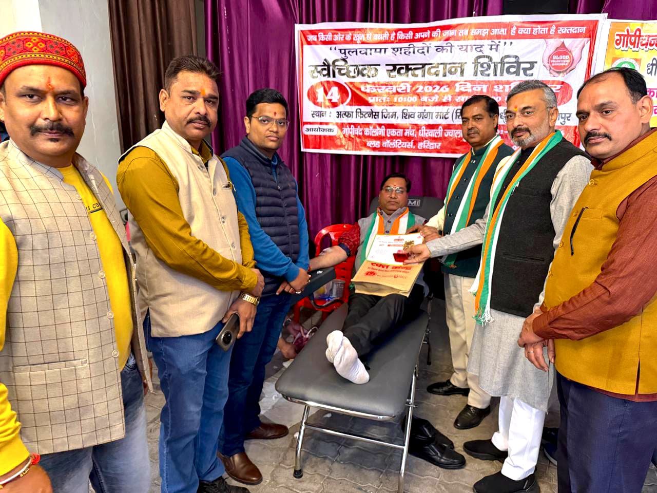 रक्तदान एवं सेवा के कार्य कर पुलवाला के शहीदों को अर्पित की श्रद्धांजलि, जरूरतमंदों के जीवन बचाने के लिए किया अह्म काम: शर्मा