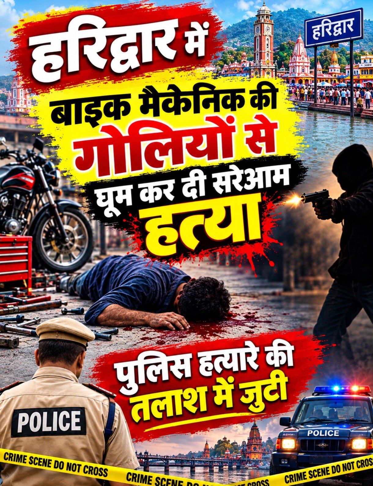 हरिद्वार में बाइक मैकेनिक की गोलियों से भूनकर सरेआम हत्या, हथियारों की तलाश में जुटी पुलिस
